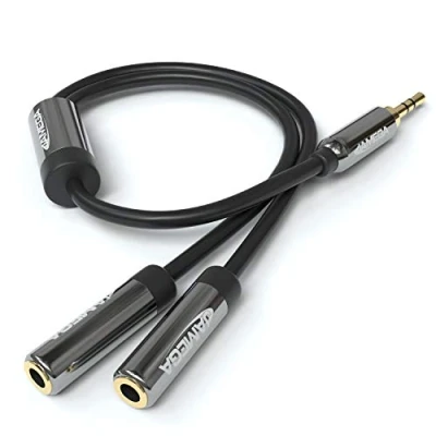 Abbildung von JAMEGA 0,20m Audio Klinke Y Adapter Kabel 3,5mm Klinken Stecker auf 2X Buchse AUX Splitter Verteiler Stereo