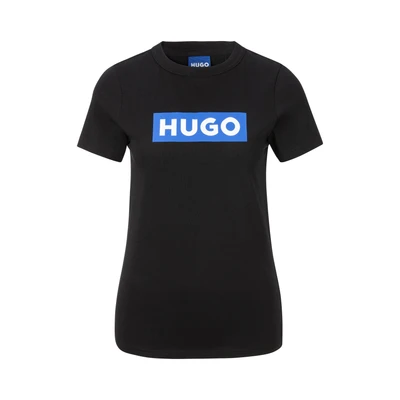 Abbildung von HUGO Classic TEE Tshirt print, Damen, Größe: Medium, Black