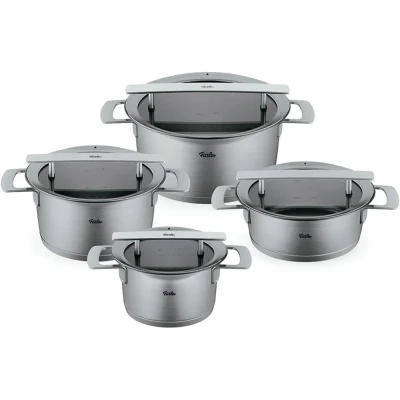 Abbildung von Fissler Topf Set &quot;Phi Collection&quot;, Edelstahl 18/10, (Set, 4 tlg., Kochtopf 16/20/24cm; Bratentopf 20cm), cookstar Allherdboden; 18/10; Made in Germany