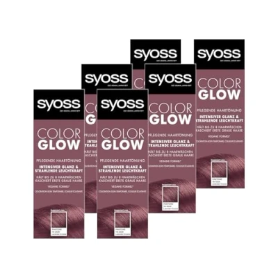 Abbildung von Syoss Color Glow Pflegende Haartönung Lavender Crystal Pantone 18 3530 (6x 100 ml), semi permanente Coloration für strahlende Farbintensität bis zu 8 Haarwäschen, ohne das Haar schädigen