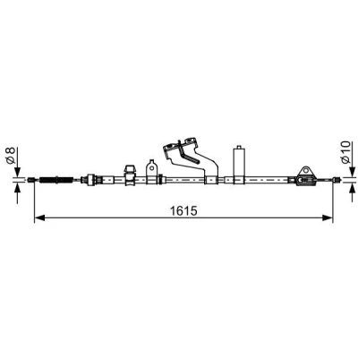 Abbildung von BOSCH 1 987 482 656 Handbremsseil 1615 TOYOTA: Yaris III Schrägheck, Kastenwagen