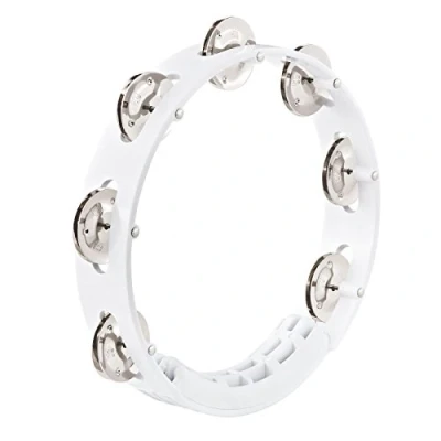 Abbildung von Meinl Percussion Headliner Tour Tambourine 1 reihiges Tamburin Durchmesser 8 Zoll ABS Kunststoff / Stahl, Weiß Silber (HTT8WH)