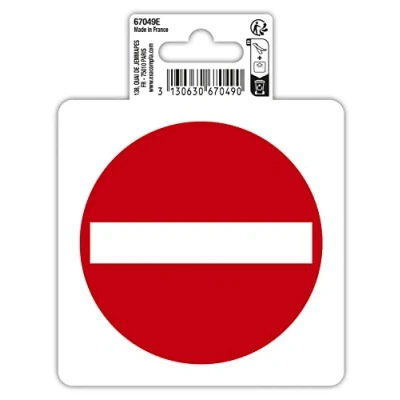Abbildung von Exacompta 67049E Einbahnstraße Klebeschild 10x10cm Rot Weiß aus UV beständigem PVC Hinweisschild Schilder Warnhinweis Sticker Aufkleber Türschild