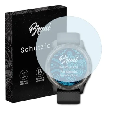 Abbildung von Bruni Schutzfolie kompatibel mit Garmin Vivomove Trend Folie, glasklare Displayschutzfolie (2X)