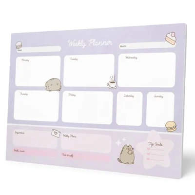 Abbildung von Grupo Erik Wochenplaner Block A3 Terminplaner Pusheen Cat Schreibtischunterlage Kinder und Erwachsene Kalender Planer Tischkalender ohne Datum Ofizieller Fanartikel