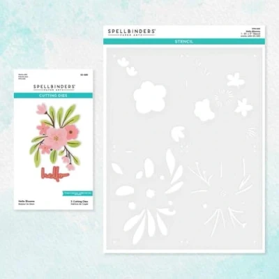Abbildung von Spellbinders Hello Blooms Stencil &amp; Die Bundle (BD 0763) (DISCONTINUED)