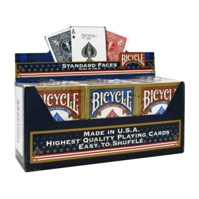 Abbildung von Paket von 12 Pokerkarten Bicycle Standard (6 Blau / 6 Rot)