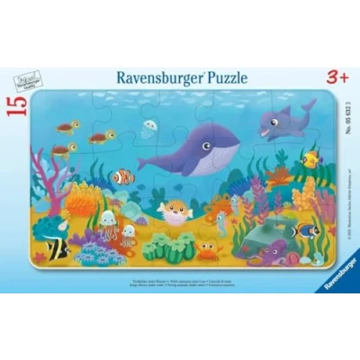 Abbildung von Ravensburger Puzzle 15 Teile Rahmen Tierkinder unter Wasser 05632, Puzzleteile