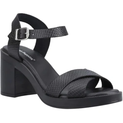 Abbildung von Hush Puppies Georgia Damen Sandalen Aus Schwarzem/Schlangenleder