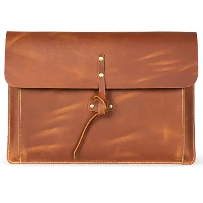 Abbildung von Londo Real Grain Leather MacBook Pro Case with Front Pocket &amp; Flap Closure (Kamel, 13 Zoll), OTTO500