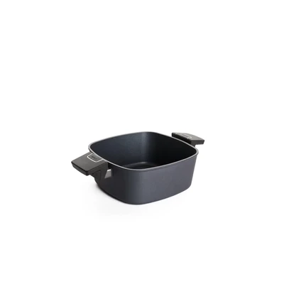 Abbildung von Woll Diamond Lite Kasserolle viereckig Induktiv , 22x22 cm, 9 cm hoch, 3.5 Liter, mit 2 Seitengriffen Geeignet für alle Herdarten, Aluminiumguss, Antihaft Versiegelung, backofenfest, anthrazit