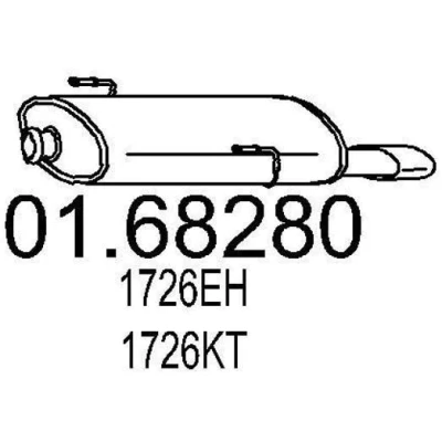 Abbildung von MTS 01.68280 Endschalldämpfer 750 PEUGEOT: 206 Schrägheck, 206+ Schrägheck