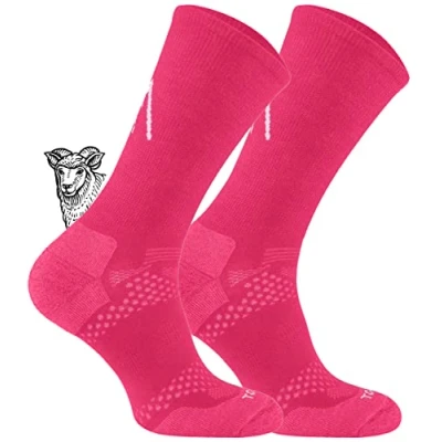 Abbildung von TODO BP LIGHT Dünn Merino Wandersocken für Herren, Damen,Trekking Socken, Atmungsaktiv, 34% Merinowolle Blend Funktionssocken, Outdoor (39 42, Fuchsie)