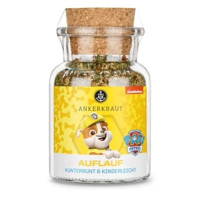 Abbildung von Ankerkraut Paw Patrol Auflauf, Gewürzsalz für Gemüse, Rubble Edition, kinderleicht und lecker kochen, 90 g im Korkenglas