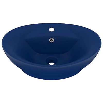 Abbildung von vidaXL Luxus Waschbecken Überlauf Matt Dunkelblau 58,5x39cm Keramik