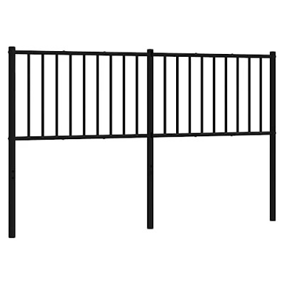 Abbildung von vidaXL Kopfteil, Bettkopfteil aus Stahl Metallkonstruktion, Betthaupt für Bett Metallbett Doppelbett, Bettzubehör Schlafzimmer, Metall Schwarz 160cm