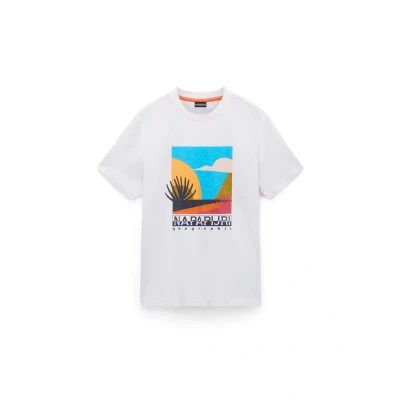 Abbildung von Napapijri Arbia Tshirt print, Herren, Größe: Small, White whisper