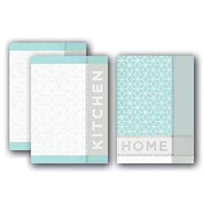 Abbildung von Dyckhoff Geschirrtuch 3 Geschirrtücher HOME &amp; KITCHEN silber/mint, Jacquard gewebt, Schnelltrocknend