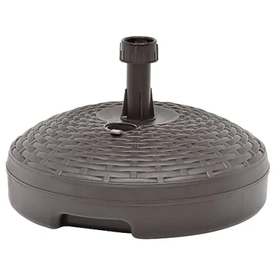 Abbildung von vidaXL Schirmhalter Sonnenschirmständer Sand/Wasser 20 L Braun Kunststoff Rattan, 1 tlg.