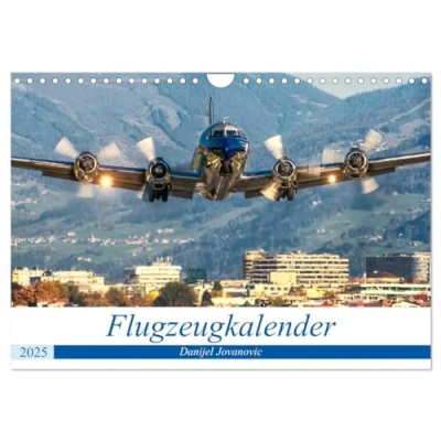 Abbildung von Flugzeugkalender (Wandkalender 2025 DIN A4 quer), CALVENDO Monatskalender