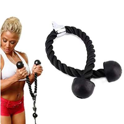 Abbildung von Seilzug Fitness, Nylon Trizepsseil Fitness Zubehör Trizeps Trainingsgerät Kabelzug Seil Kabelturm Griffe für Workout am oder Kraftturm, 70cm