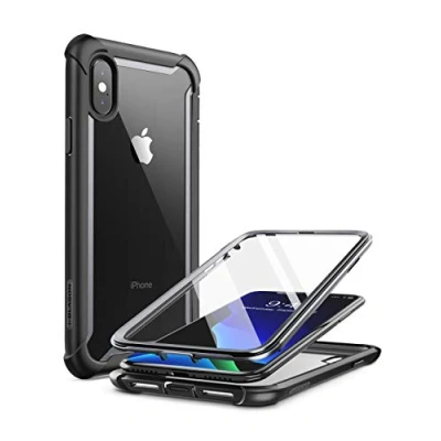 Abbildung von i Blason iPhone XS Max Hülle [Ares] 360 Grad Handyhülle Bumper Case Robust Schutzhülle Clear Cover mit integriertem Displayschutz für Apple 6.5 Zoll 2018 (Schwarz)