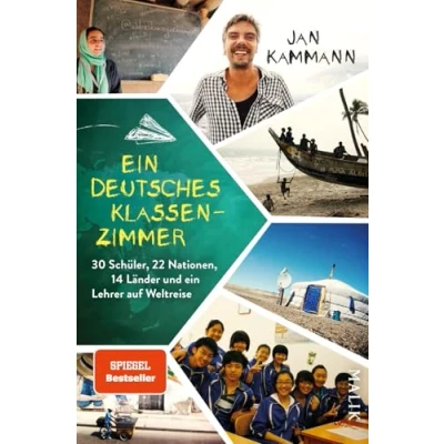 Abbildung von ein deutsches Klassenzimmer: 30 Schüler, 22 Nationen, 14 Länder und Lehrer auf Weltreise