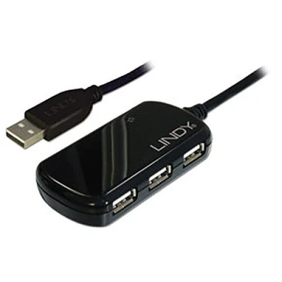 Abbildung von LINDY 42781 USB 2.0 Aktiv Verlängerung Pro 8m inklusive 4 Port Hub