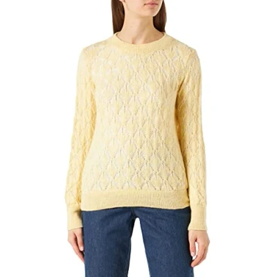 Abbildung von JdY Women&#039;s JDYLETTY L/S Structure KNT NOOS Pullover, Straw/Detail:Melange, L
