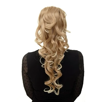 Abbildung von WIG ME UP Haarteil Zopf voluminös Locken lockig sehr lang (60 cm) + Steckkämme &amp; Gummizug Blond Mix WK03 27T613