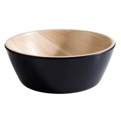 Abbildung von APS 84606 Schale FRIDA, Ø 12,5 cm, Höhe 4,5 Melamin, schwarz/Holzoptik