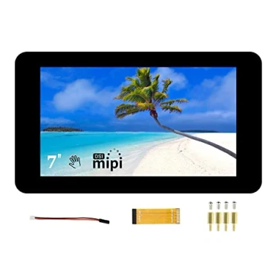 Abbildung von 7 zoll Display für Raspberry Pi 4B/3B+/3A+/3B/2B/B+/A+, DSI TFT Bildschirm, 800x480 Kapazitiver Touchscreen, Unterstützt OS/Ubuntu/Kali/WIN10 IoT und Retropie, bis zu 5 Punkte Touch