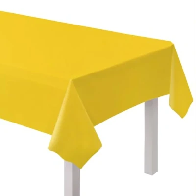 Abbildung von amscan 9915404 205 Buttercup Yellow Umweltfreundliche, recycelbare Papier Party Tischdecke, 2,74 m