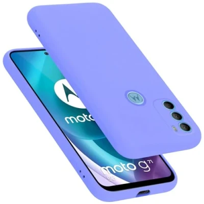 Abbildung von Cadorabo Hülle kompatibel mit Motorola Moto G71 5G Silikon Handyhülle für Case aus flüssigem stoßfeste dünne TPU Schutzhülle Liquid HELL LILA