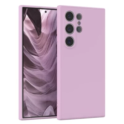 Abbildung von EAZY Case Silikonhülle für Samsung Galaxy S24 Ultra Hülle Silikon Violett weich stoßfeste Handyhülle Schutzhülle mit Kameraschutz Dünn Premium Schutz Cover Bumper in Flieder