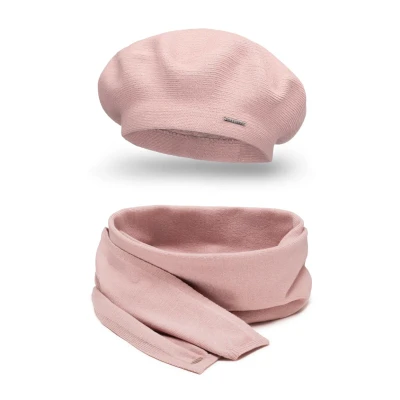 Abbildung von Vivisence 7005 Beret AND Scarf SET Schal, Damen, Größe: One Size, Light pink