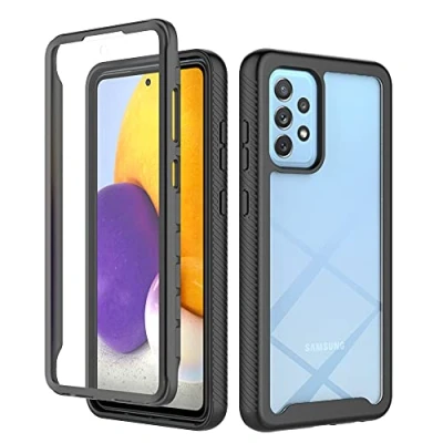 Abbildung von XINNI Hülle für Samsung Galaxy A52S(A52 4G 5G), 360 Grad Stoßfeste Schutzhülle mit Integriertem Bildschirmschutz, Robuster Bumper Outdoor Full Body Case, Schwarz