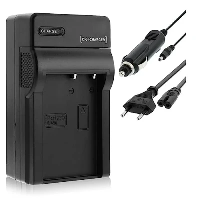 Abbildung von Ladegerät (Netz/KFZ) für Casio NP 90 / Exilim EX FH100, H10, H15, H20G
