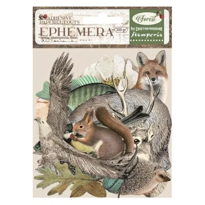 Abbildung von Stamperia Ephemera for Scrapbooking, Albums, Card Making, Bullet Journalling and More, Adhesive Paper Cut Outs, Easy to Apply, Perfect Hobbies, Crafts, Gifting (Forest) (46 pieces)