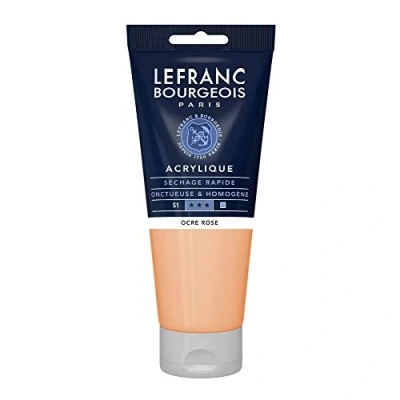 Abbildung von Lefranc Bourgeois 300410 Fine Acrylfarbe Pinker Ocker, 200ml Tube, cremige auf Wasserbasis, schnell trocknend, lichtecht, wasserfest