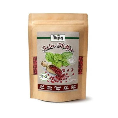 Abbildung von Biojoy BIO Roter Pfeffer ganz (100 g), rote Pfefferbeeren für Mühle (Schinus terebinthifolia)