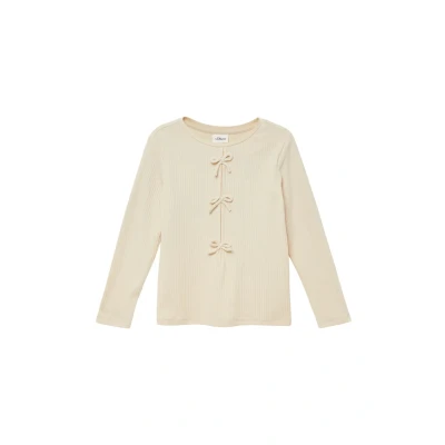 Abbildung von s.Oliver MIT Schleifendetails Langarmshirt für Kinder, Größe: 116/122, Helles beige
