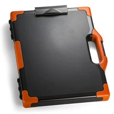 Abbildung von Officemate OIC 83326 Carryall Klemmbrett Aufbewahrungsbox, Buchstaben /Rechtsgröße, Schwarz und Orange