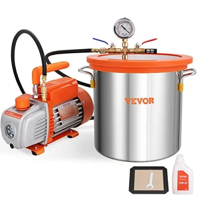 Abbildung von VEVOR Multifunktionspumpe Vakuumpumpe mit 11L Vakuumkammer 100L/min Unterdruckpumpe 150W Ac 220V/50Hz 1440U/min 5pa 250ml Ölkapazität HVAC Vakuumgeräte Kühlvakuumpumpe