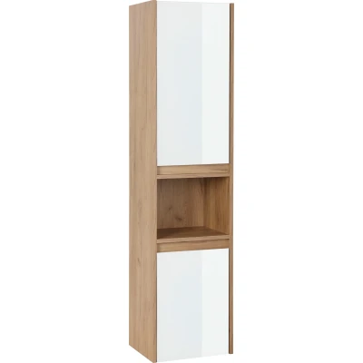 Abbildung von welltime Hochschrank &quot;Torun Badezimmerschrank&quot;, Badschrank Schrank Breite 35 cm mit Glasfronten