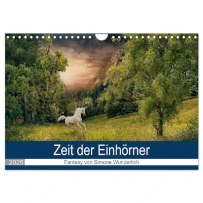 Abbildung von Zeit der Einhörner (Wandkalender 2025 DIN A4 quer), CALVENDO Monatskalender