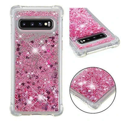 Abbildung von KBIKO zxl Kompatibel mit Samsung Galaxy S10 Glitzer Hülle, Mädchen Glitzern Handyhülle, Leicht Flüssigkeit Clear Back Cover rutschfest Silikon Schutzhülle für S10.Rose Gold YBL