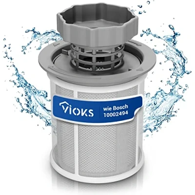 Abbildung von VIOKS Ersatzfilter Sieb Set Ersatz für Bosch 10002494, Zubehör Geschirrspüler, 3 teilig Grobsieb + Feinsieb Mikrosieb