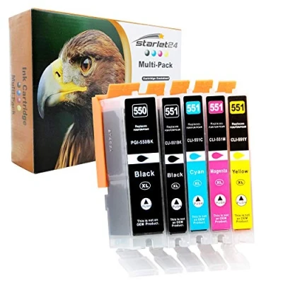 Abbildung von 5X Druckerpatronen Ersatz Kompatibel zu Canon PIXMA iP 7200 7250 8750 iX 6850 MG 5450 5550 5650 5655 6350 6450 6650 7100 7150 7550 MX 725 925