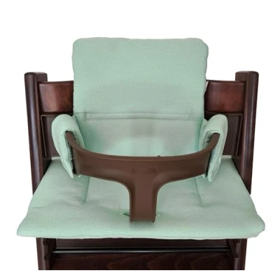 Abbildung von Kadem® Sitzkissen 100% Bio Baumwolle Classic Kissen Sitzbezug Hochstuhlauflage 2 teilig passend für Stokke Tripp Trapp Kinderhochstuhl maschinenwaschbar einfache schnelle Befestigung schwarz